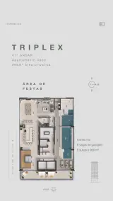 Planta Triplex - Área de Festas (Apartamento 4000)
